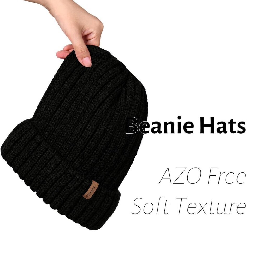Winter Hats for Women Fleece Lined Beanie Knit Chunky Womens Snow Cap - Picture 4 of 8